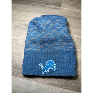 Men's New Era Blue Detroit Lions 2018 NFL Sideline Cold Weather Official TD Knit